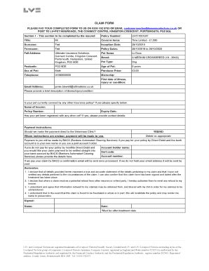 lv vet claim form